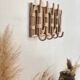 Patère coat holder in vintage can rattan canning bohemian rainbow