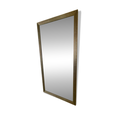 Miroir mural en métal texturé embossé et miroir biseauté