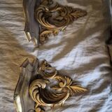 Pair of gilt wooden pedestals.