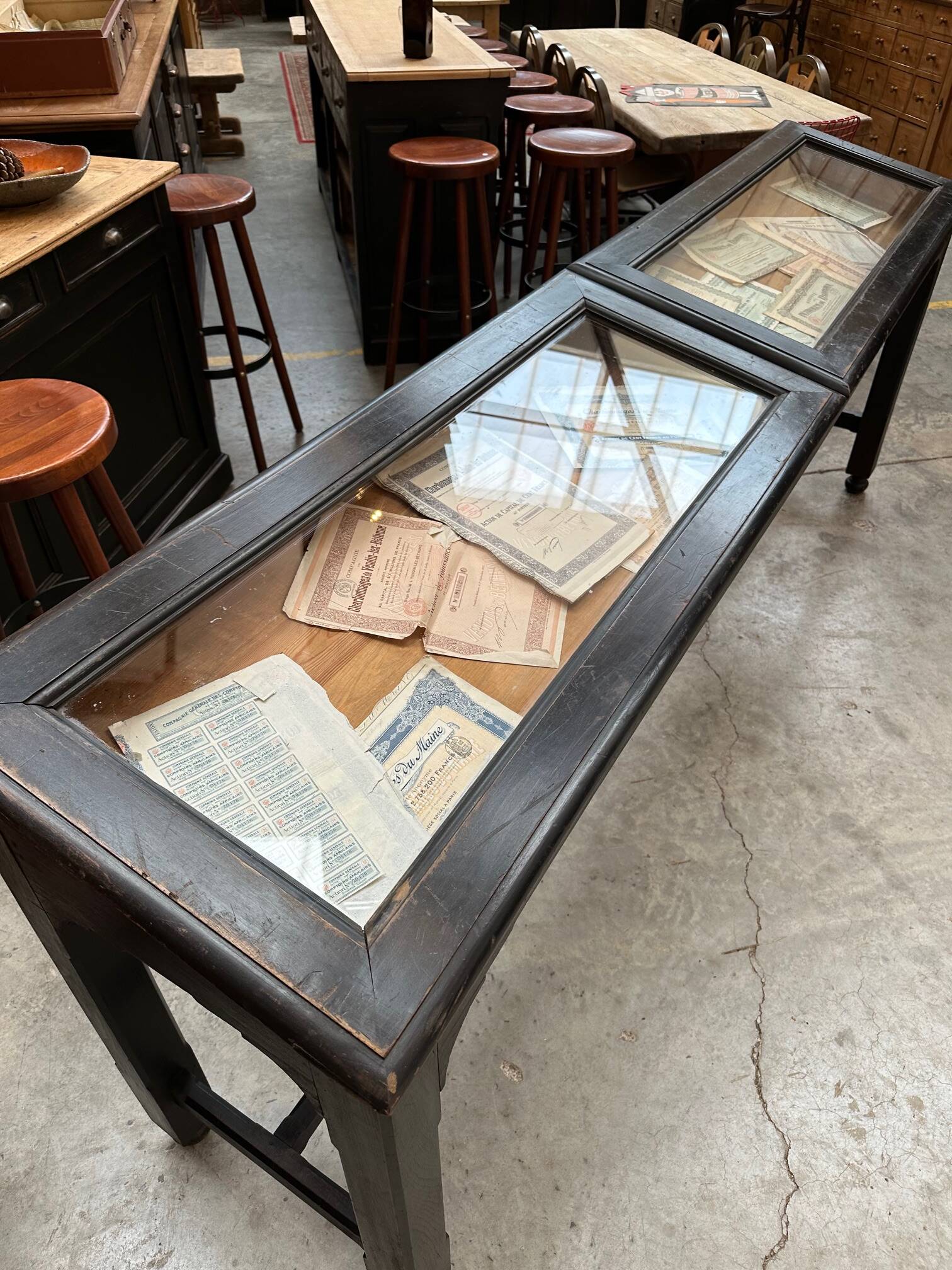 Late 19th century museum display cabinet console