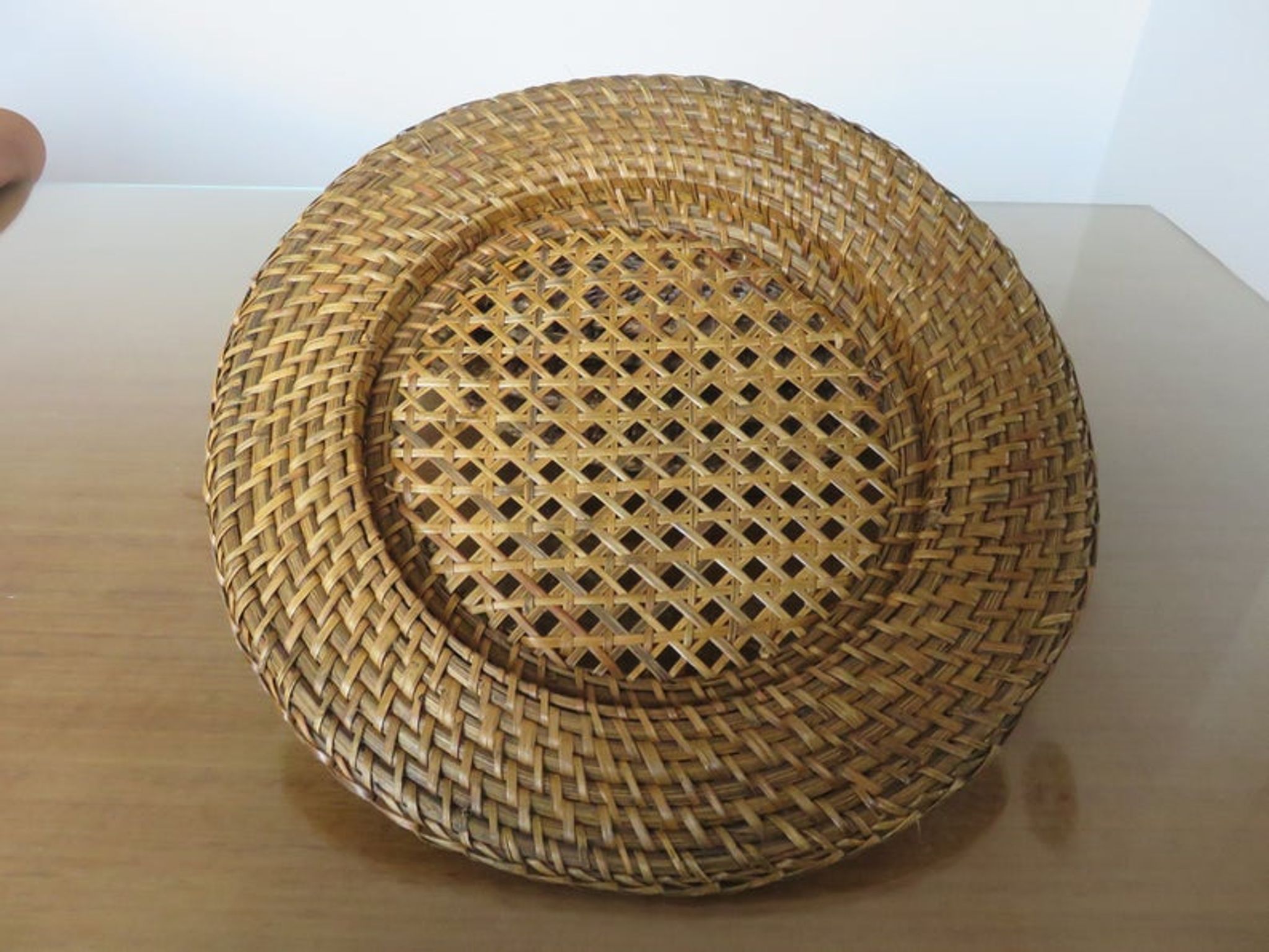 Ensemble de 6 dessous d'assiettes en rotin et cannage
