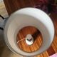 Large Vintage 1970 Space Age Chrome & Wood Lamp