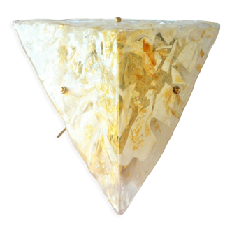 Murano glass ceiling lamp, Maestri Vetrai, mid century, triangle, gold, gilded