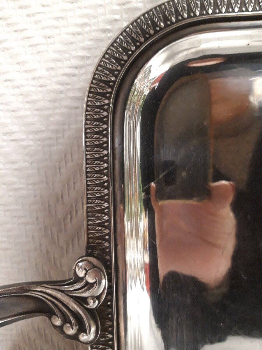 Antique silver-plated service tray – Classic style