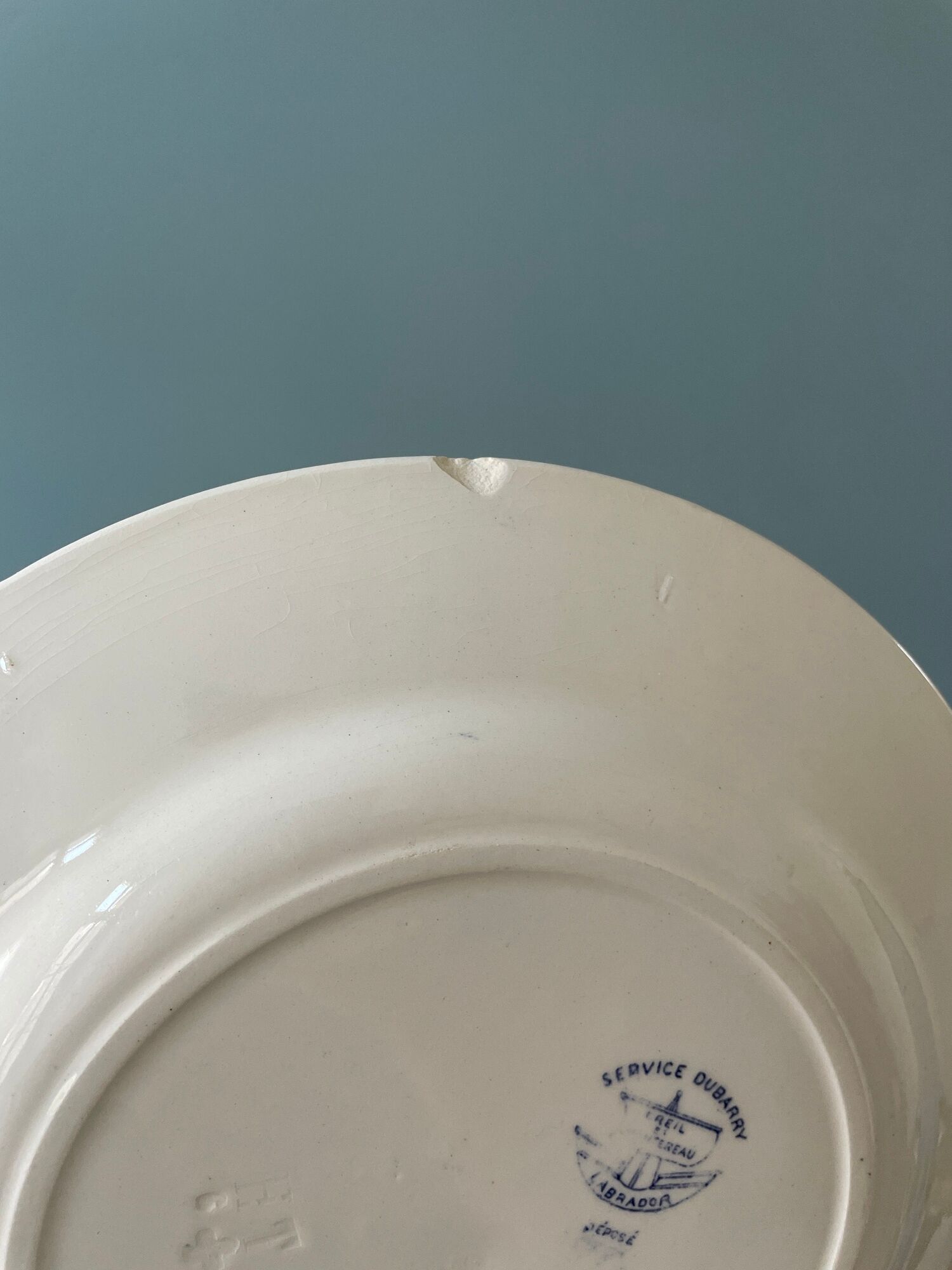 Set of 12 plates Terre de Fer Creil and Montereau, Dubarry service