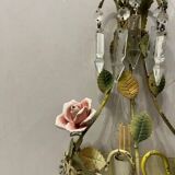 Tole Crystal Sconces Set of 2