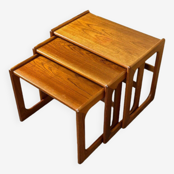 60s 70s Teak Nesting Tables side tables by Salin Nybor Denmark Design