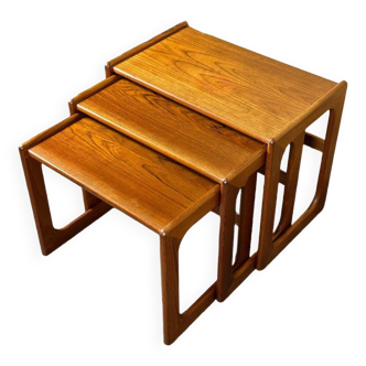 60s 70s Teak Nesting Tables side tables by Salin Nybor Denmark Design