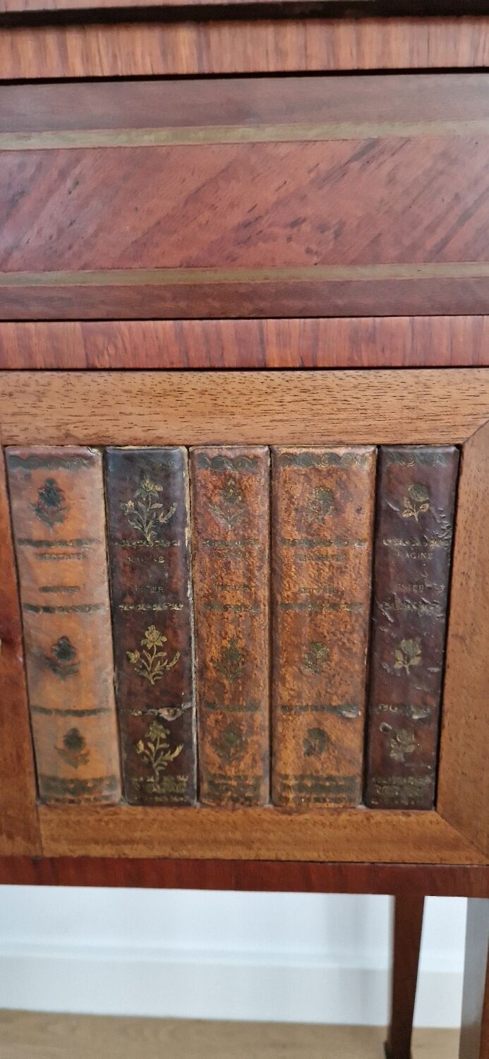 Directory style marquetry side table