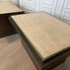 Pair of belgo chrom coffee and travertine side tables