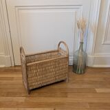 Wicker and rattan magazine rack