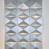 Aluminium modular wall mounted light panels 1960s