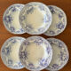 Lot de 6 assiettes creuse Creil & Montereau Bouquets • Faïence ancienn