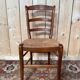 Set of 8 rustic chairs in Louis XV style – Fruitwood, straw seats.