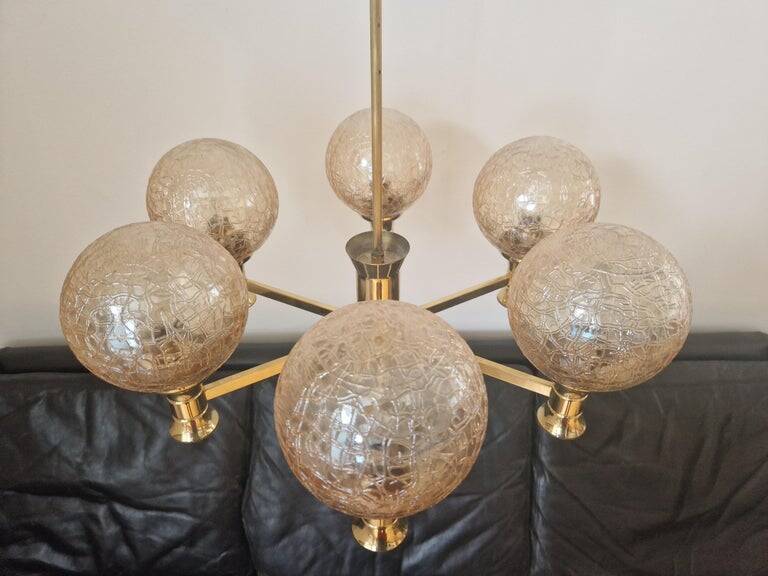 Mid-Century Brass Sputnik Chandelier, Germany, 1970s