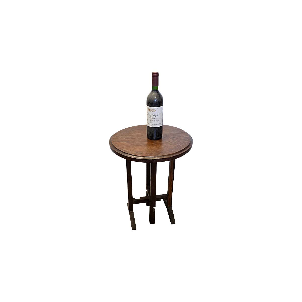 Old French Oak Folding Side Table, mid-century