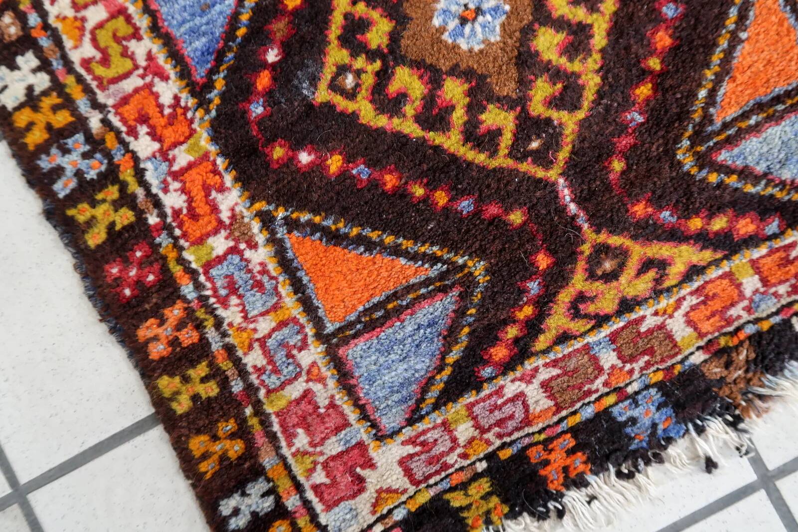 Handmade vintage Turkish Yastik rug 54cm x 80cm, 1950s