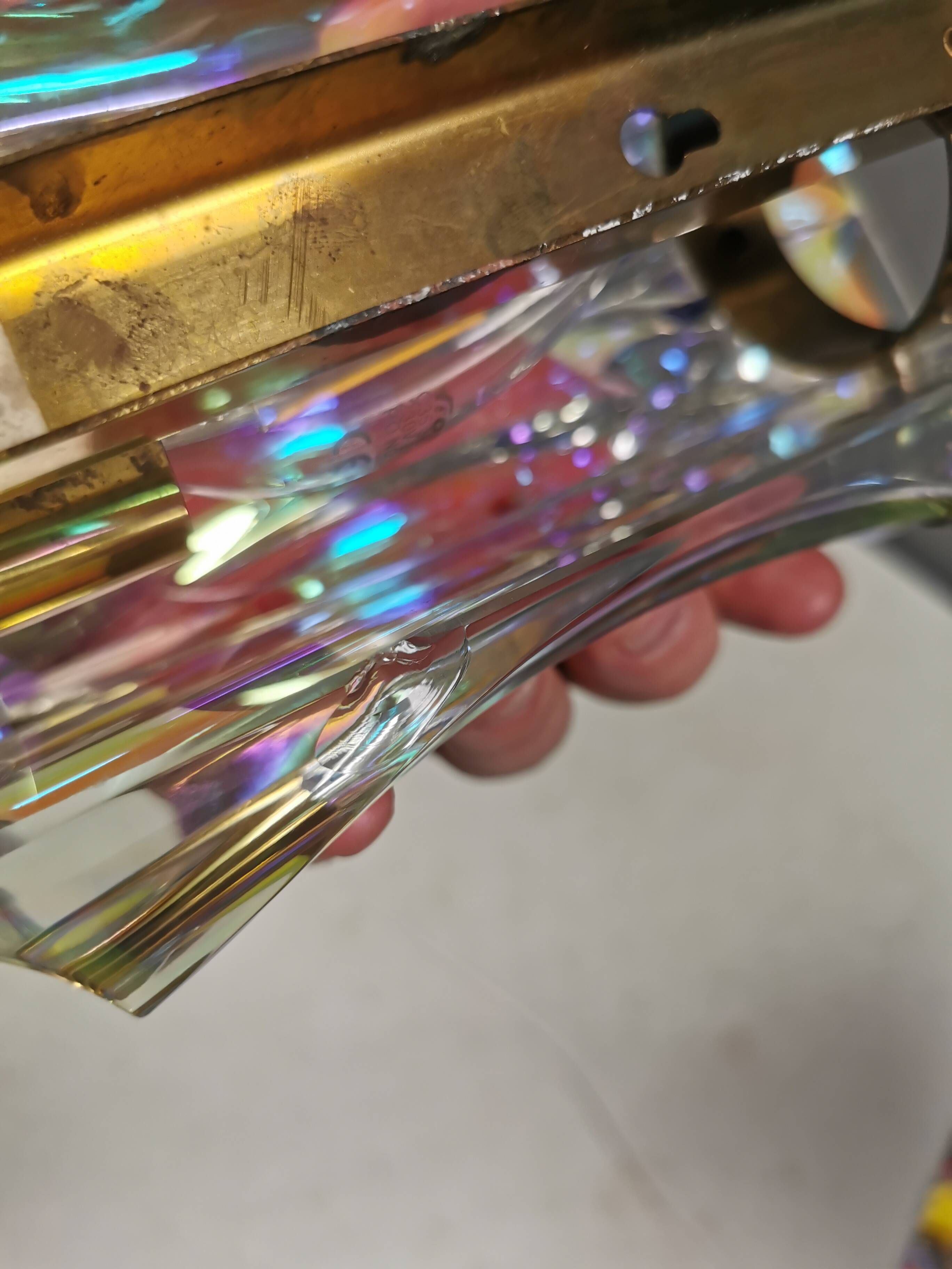 Availight wall lamp, transparent glass, rainbow effect hassel & teudt