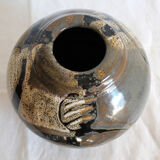 Enamelled sandstone vase