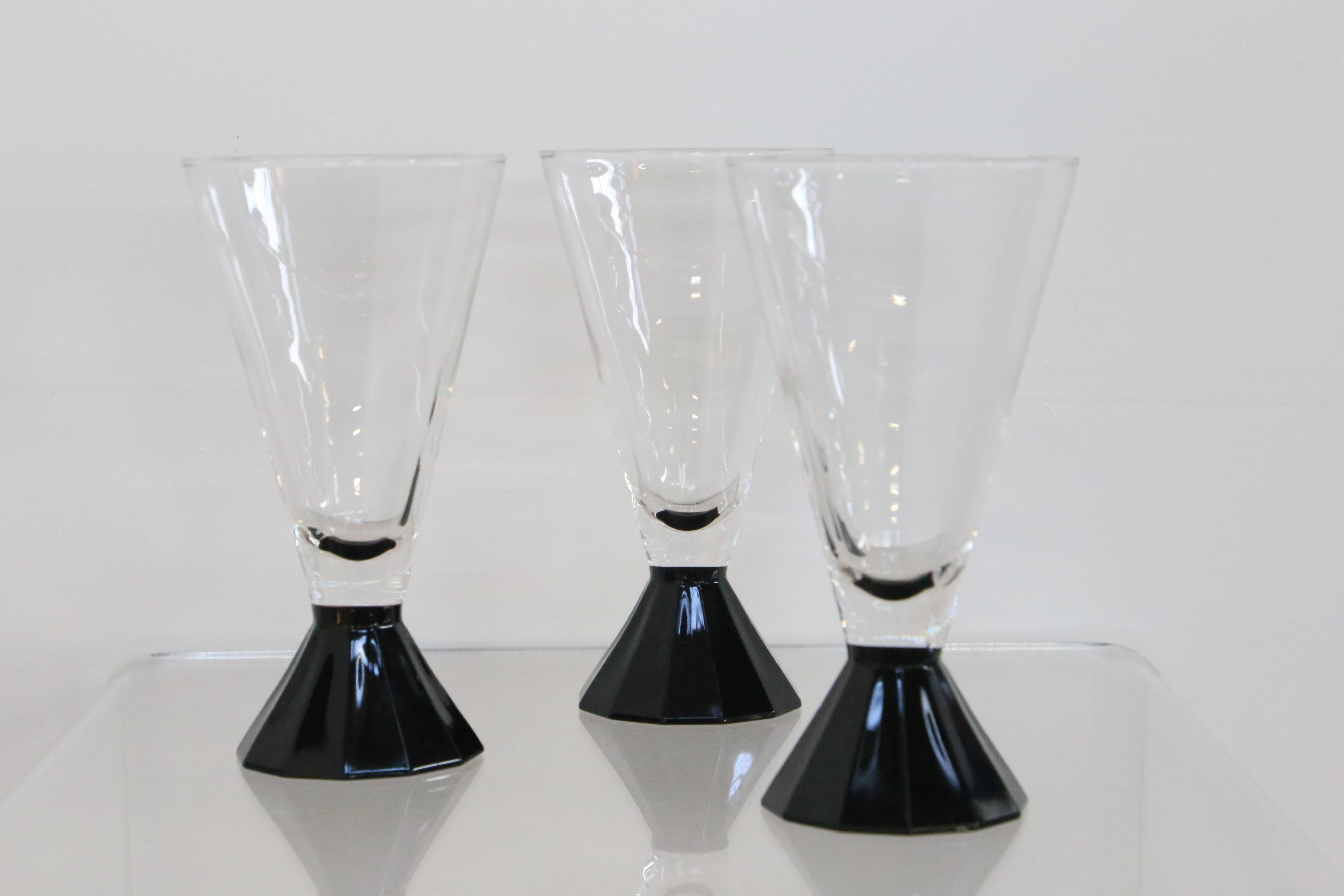 Ensemble de 3 verre à pied / eau Luminarc, 1980, neuf