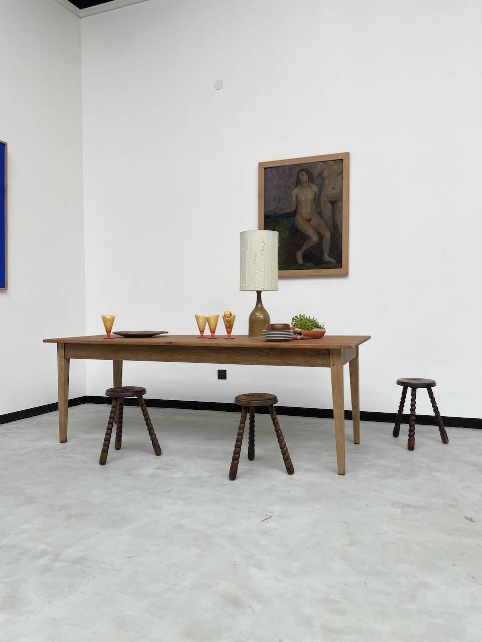 Pine and oak farmhouse table 220 cm