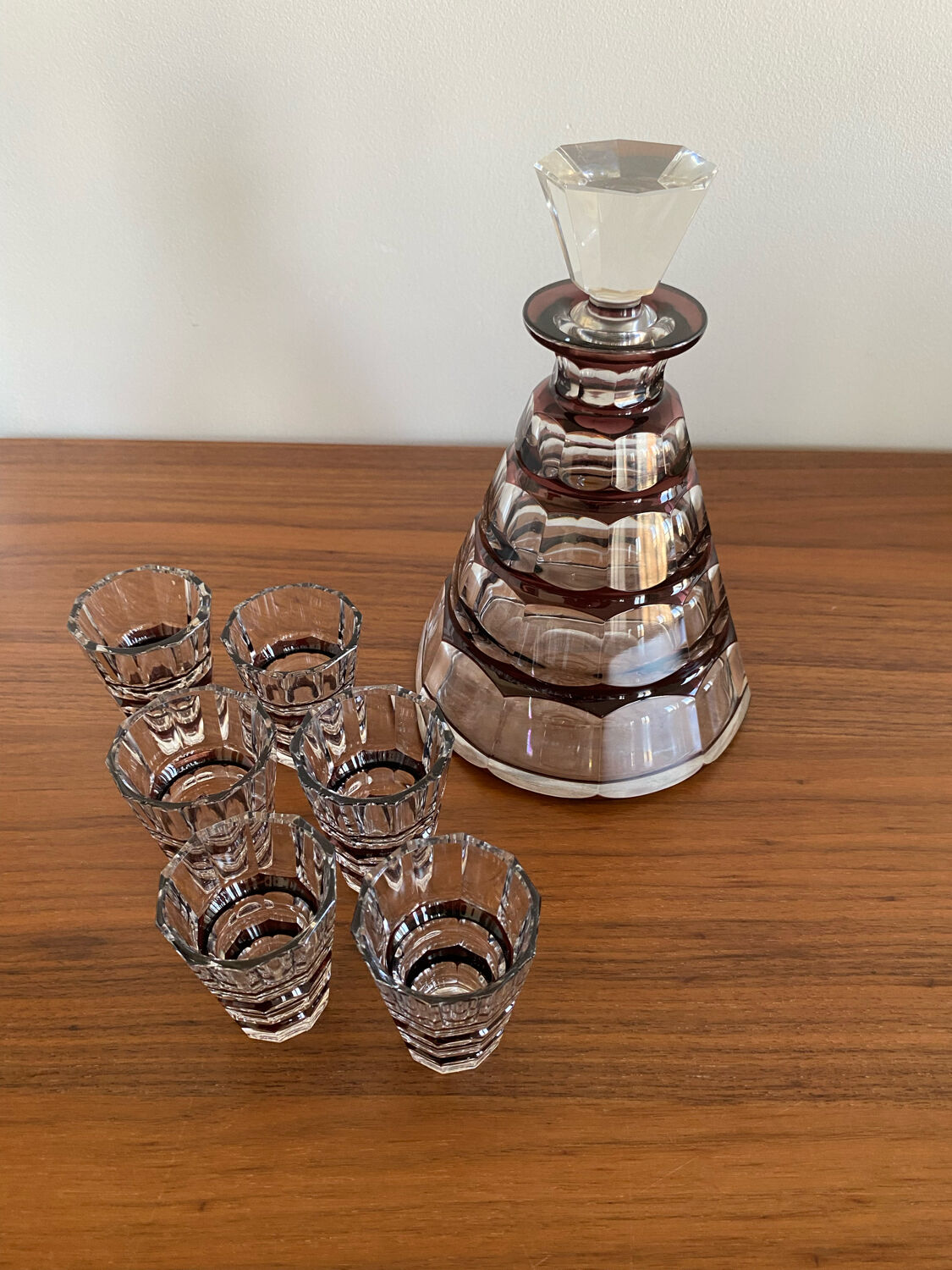 Val Saint Lambert crystal liqueur service