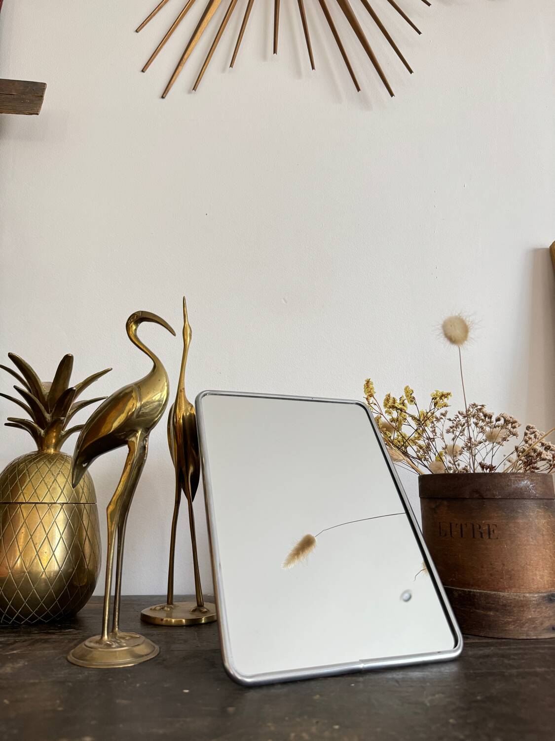 Old vintage barber mirror