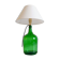 Mid-Century Green Glass Demijohn Table Lamp, Brass Fittings, Contemporary Shade