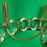 Chandelier in gilded metal and glass from
