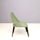 Paire de chaises d'appoint vintage en skaï vert avec pieds en bois noirci, Italie
