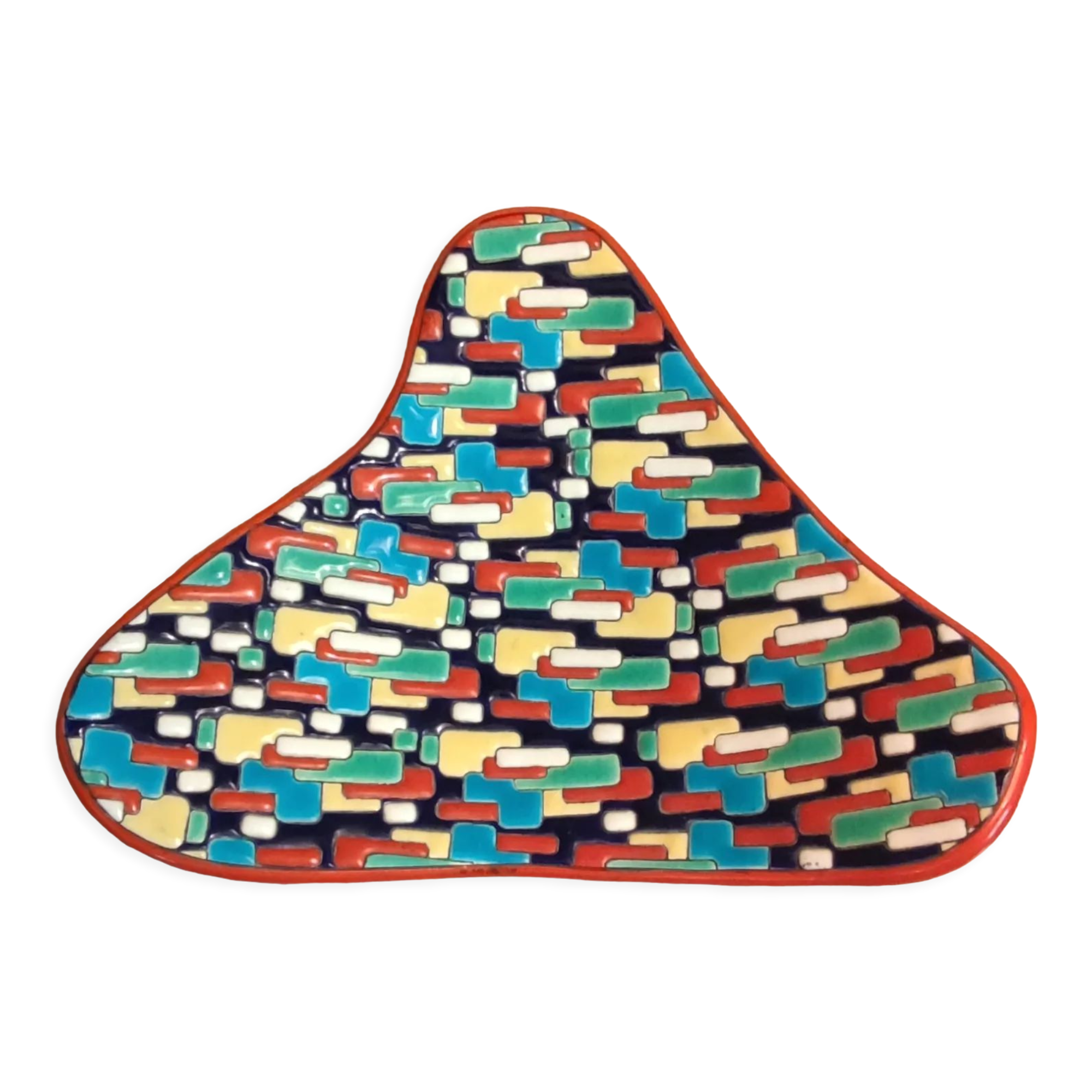 Old empty pocket Longwy mosaic model decoration by Maurice-Paul Chevallier