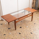 Gplan teak coffee table - glass