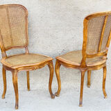 Pair of canned chairs