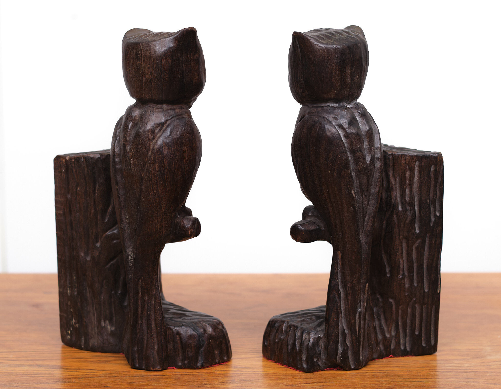 Vintage Owl Bookends Wood Spain, 1960s