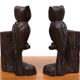 Vintage Owl Bookends Wood Spain, 1960s
