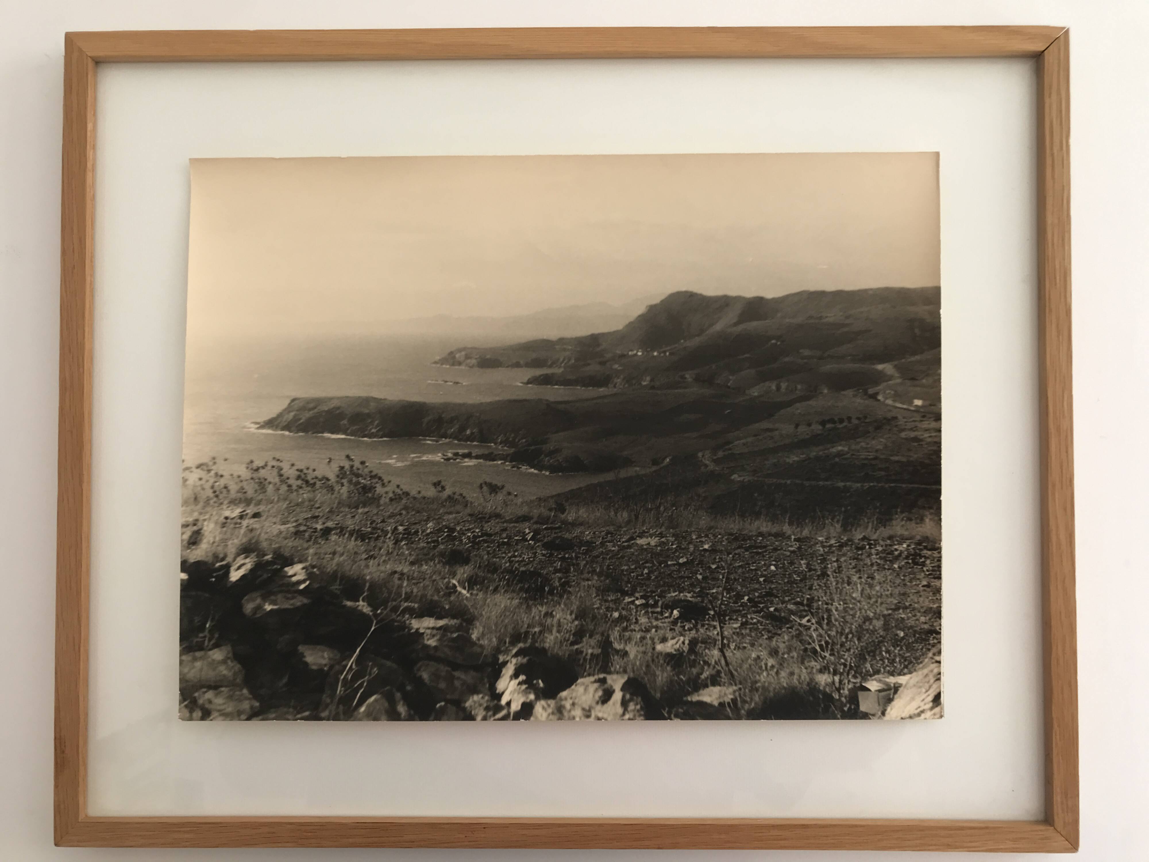 Coastal landscape at the end of summer, 1960s/70s. Black and white silver print.