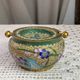 Enamelled brass ashtray