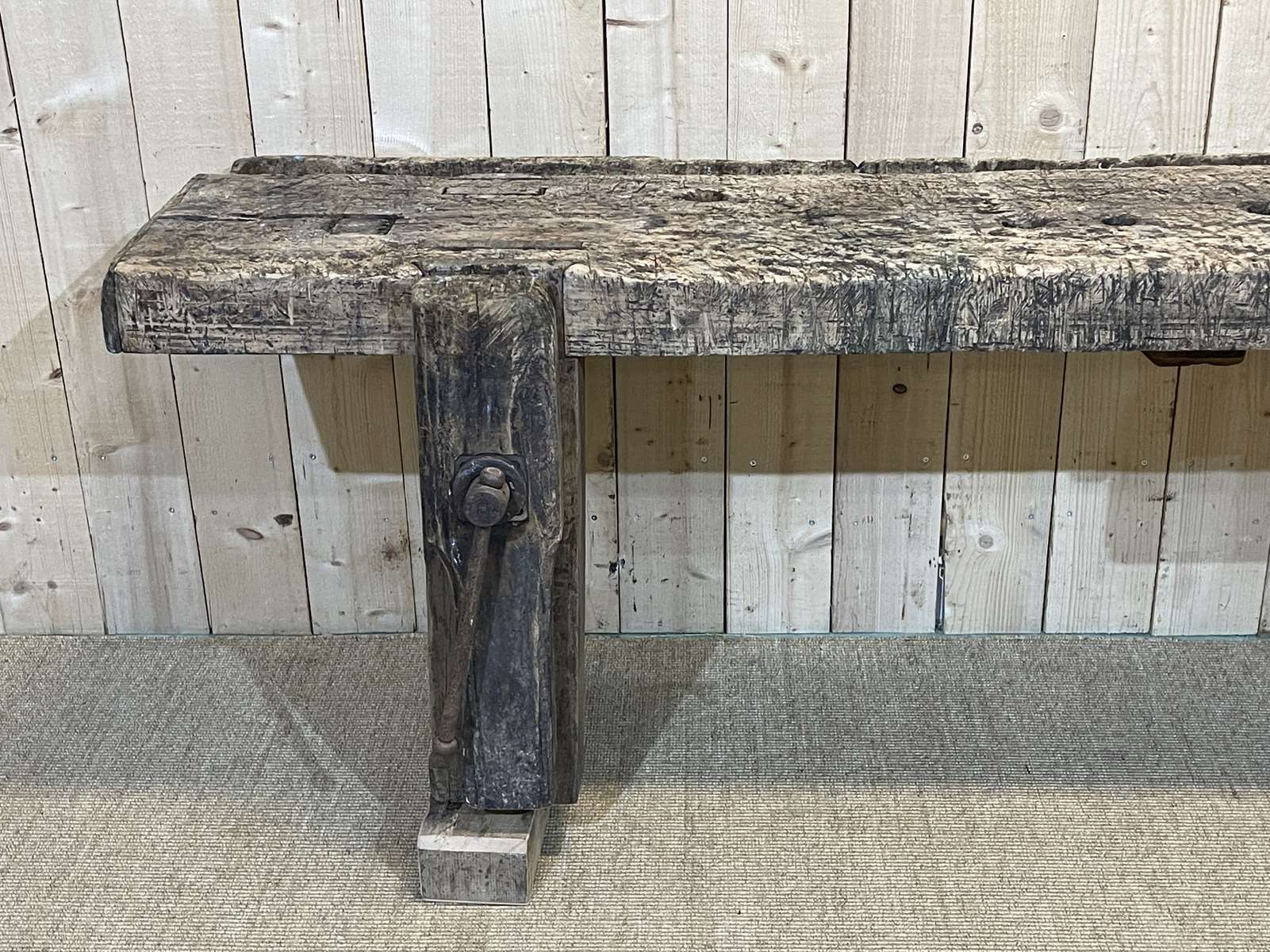 1930s carpenter's workbench in oak, poplar and beech