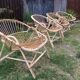 Set de 4 fauteuils rotin vintage