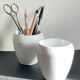 Pair of White Ceramic Candle Holders