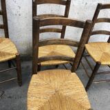 Set of 6 rustic chairs mulched