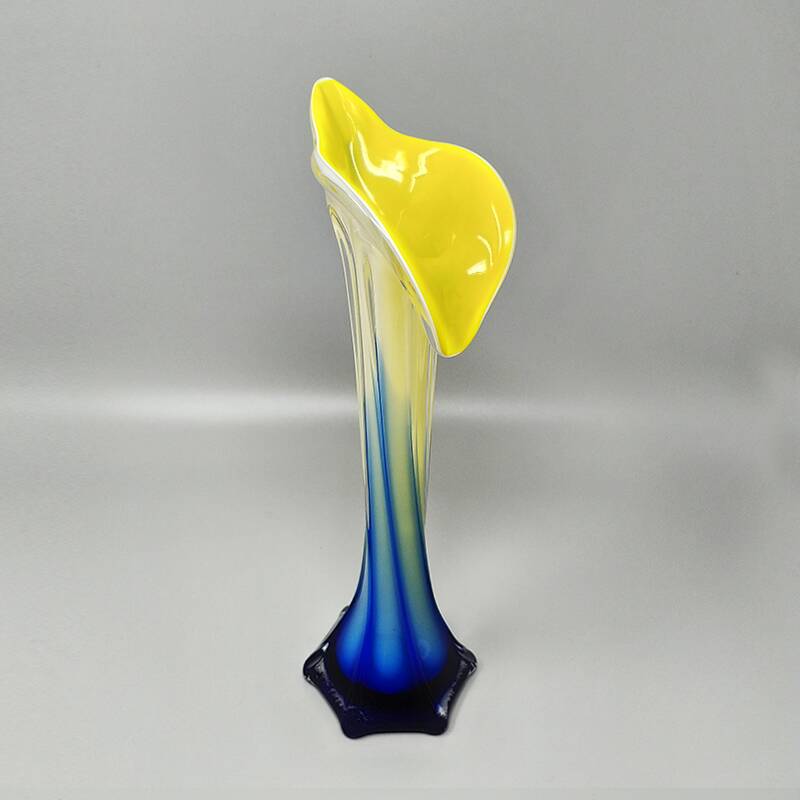 1960s Astonishing Jack in the Pulpit "Calla Lily" vase in Murano glass.