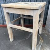 Rustic stool vintage raw natural wood 1950s