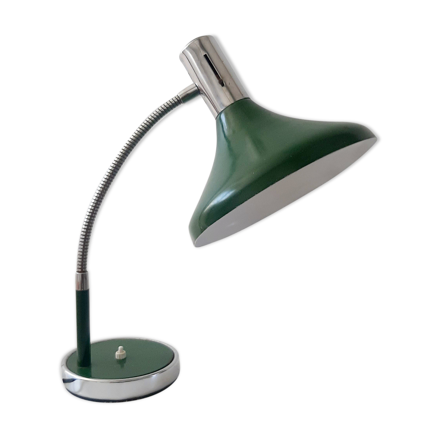 Vintage green and chrome desk lamp
