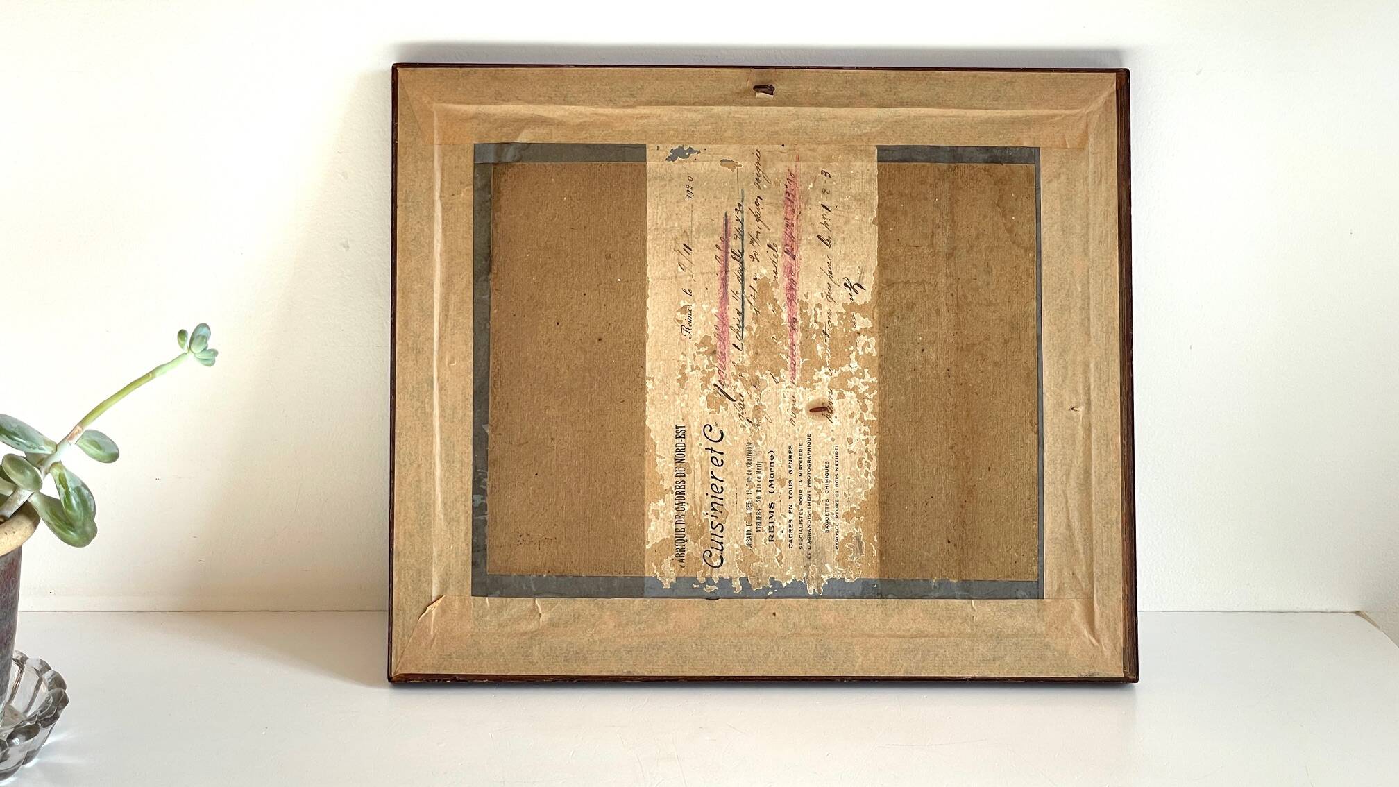 Art deco mirror 1920 wood and silver vintage