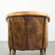 Vintage sheepskin club armchair in a light cognac colour