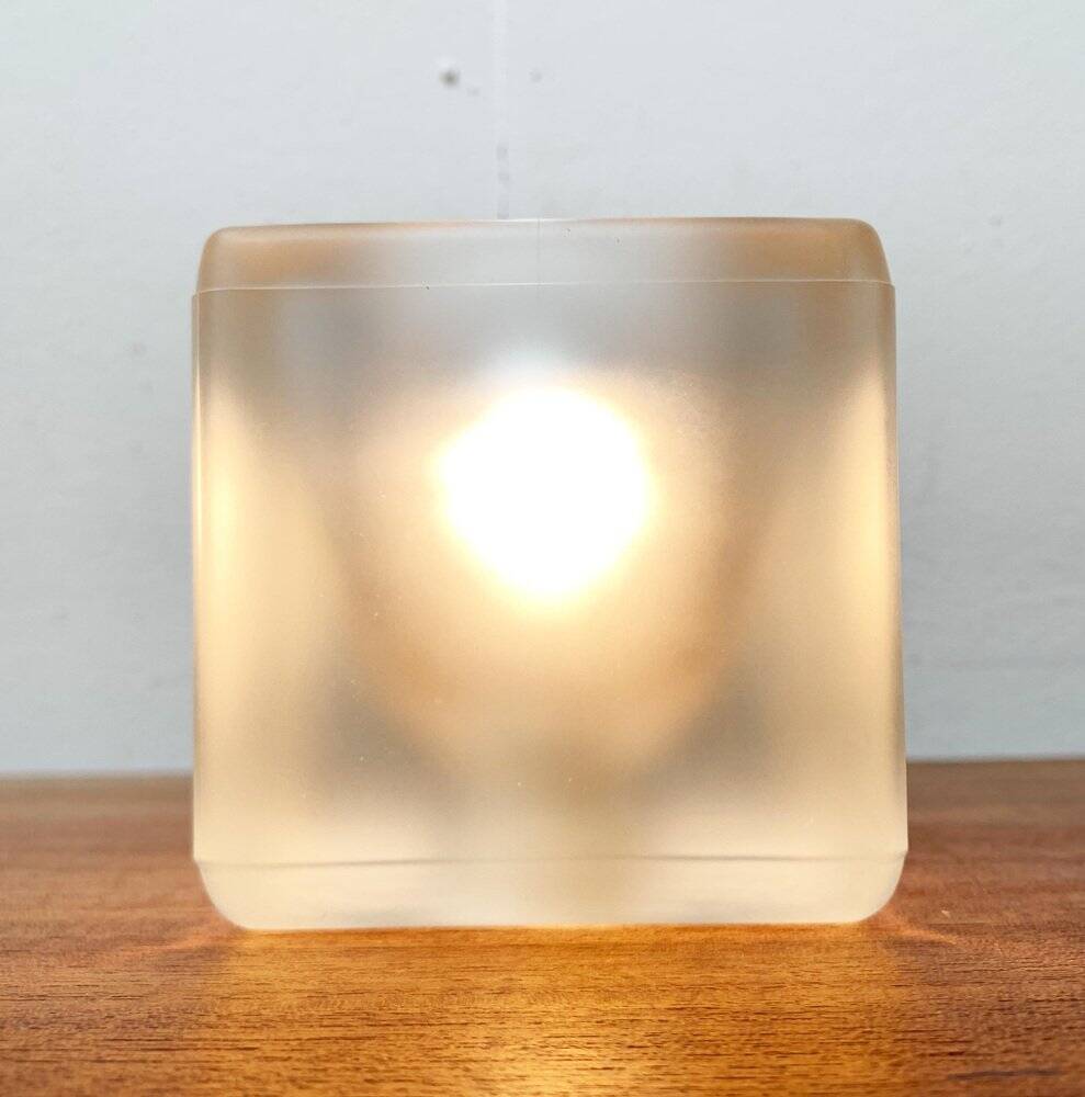 Vintage German glass cube table lamp TA 14 by Peill & Putzler, 1970s.