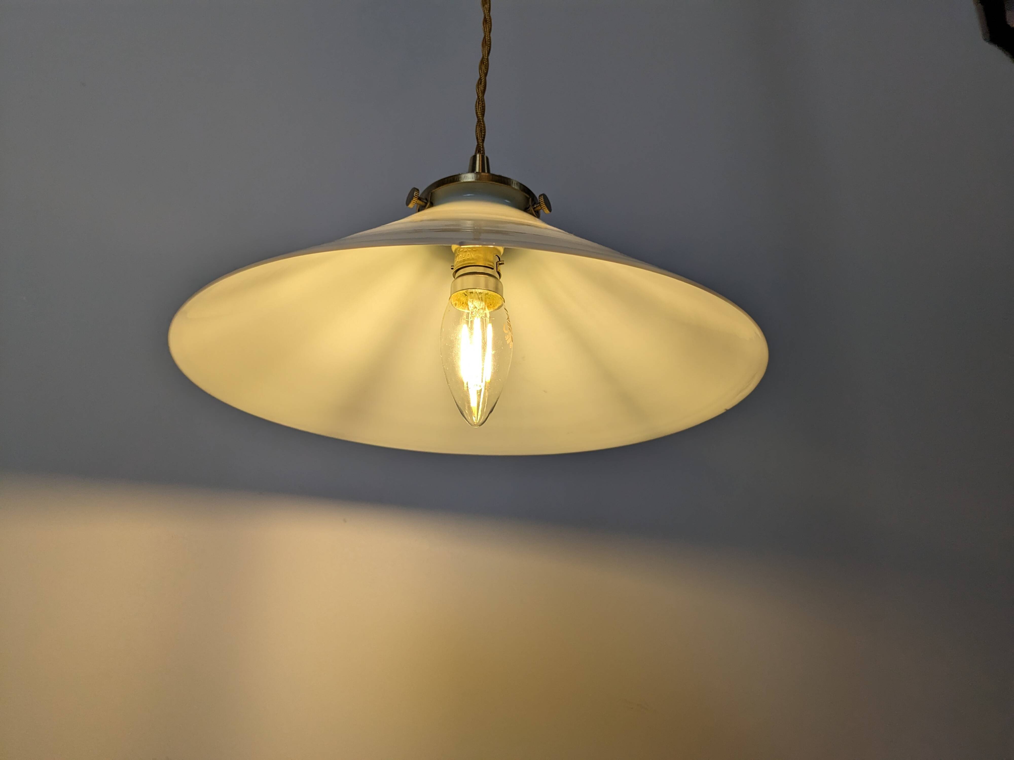 Vintage white opaline pendant light