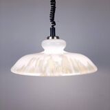 White glass pendant lamp, 1970s