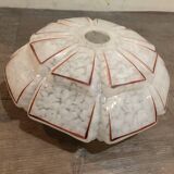 Art Deco globe ceiling light in gingham glass